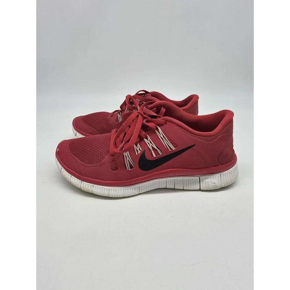 Nike Free 5.0+ Running Shoes Red Black White Women's Size 6 580591-600
